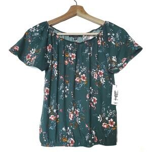 NWT Vibe | Floral Flutter Sleeve Peasant Top
